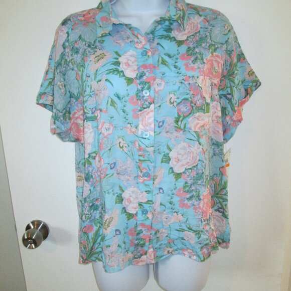 Sanctuary Women's Floral Short-Sleeve Pajama Top NWT S - Picture 2 of 6